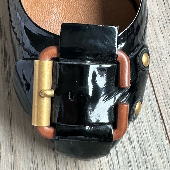 Chloé Leather Pumps, lacquered, black, leather, wedge heel - Picture 2 of 8